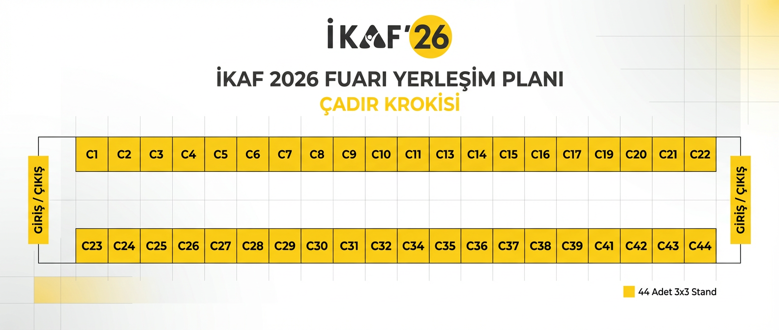 İKAF 2026 DEV ÇADIR PLANI KROKİSİ Yerleşim Planı