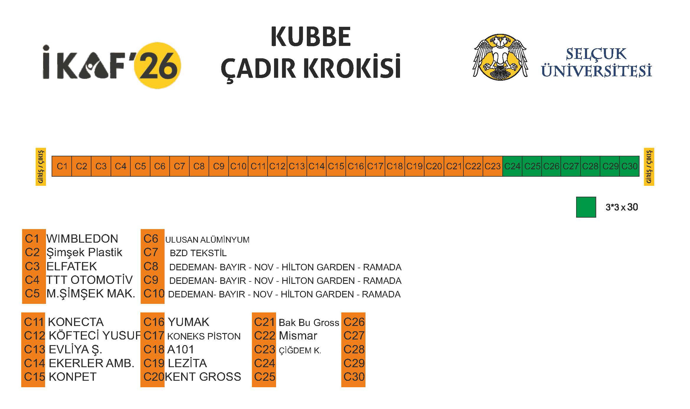 KUBBE ÇADIR KROKİSİ Yerleşim Planı
