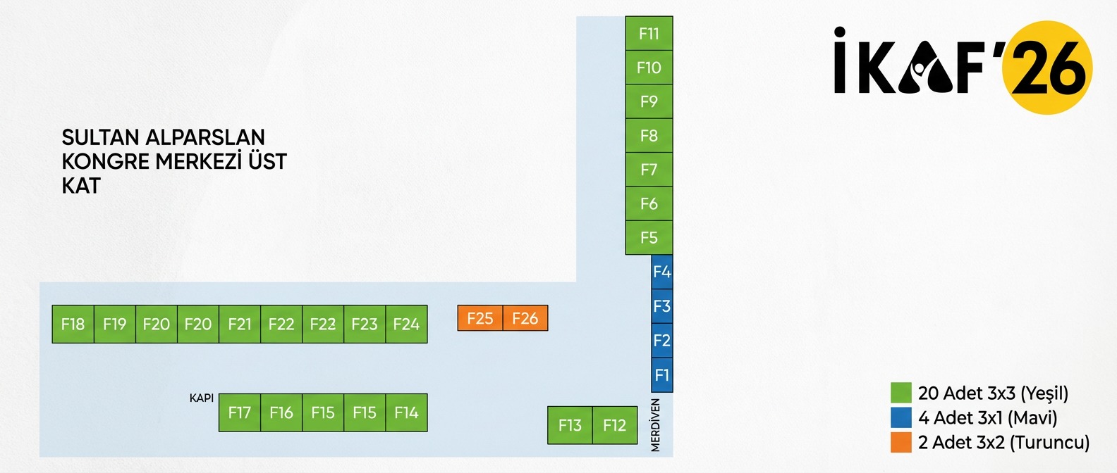 SULTAN ALPARSLAN KONGRE MERKEZİ ÜST KAT Yerleşim Planı